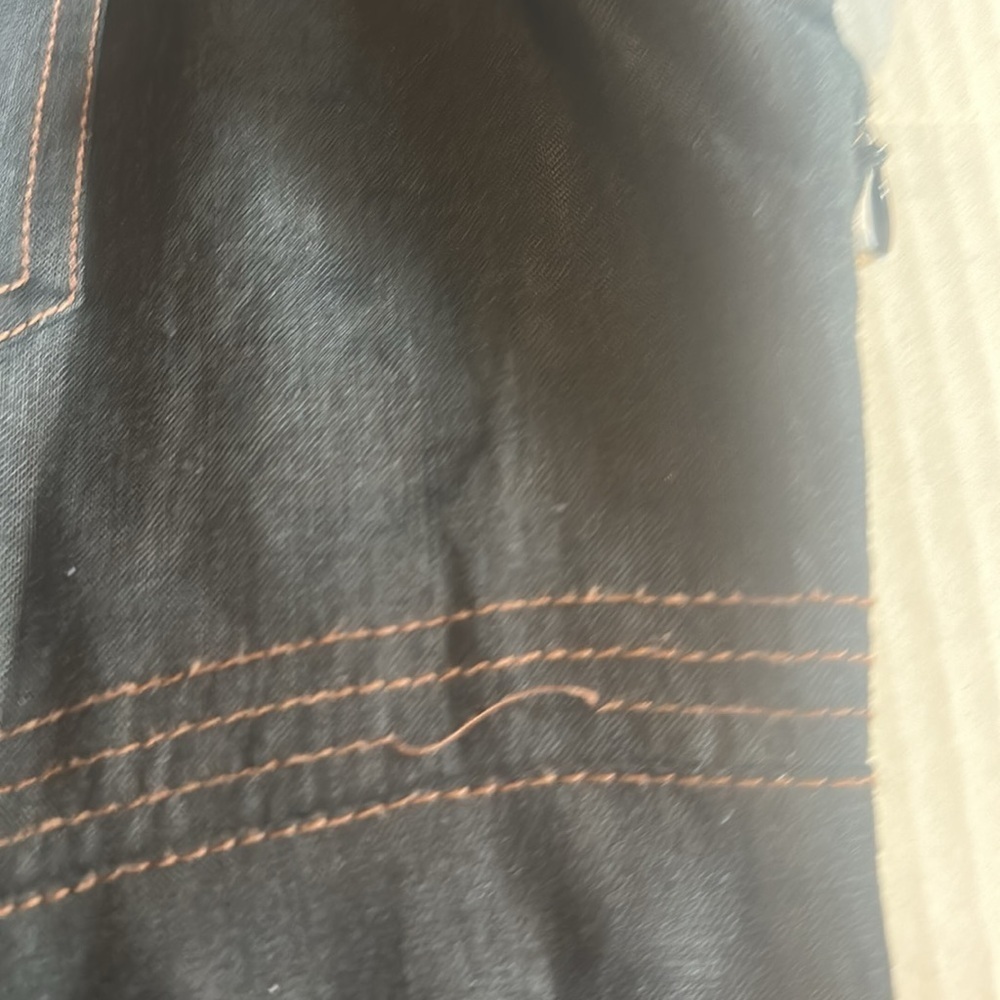 Talbots below the knee Black Dress w copper stitching look pockets button down - Picture 15 of 16